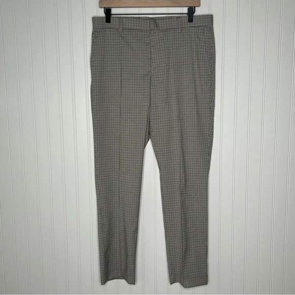 Tommy Hilfiger Men's Cream Olive Black  Checkered Plaid Pants Waist 33 inches - Picture 1 of 9